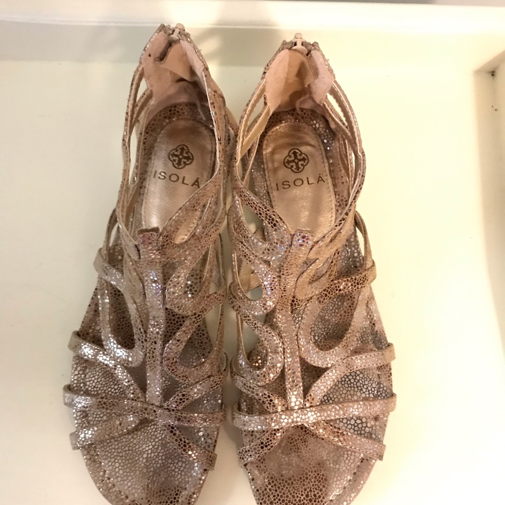 Isola metallic gladiator sandals